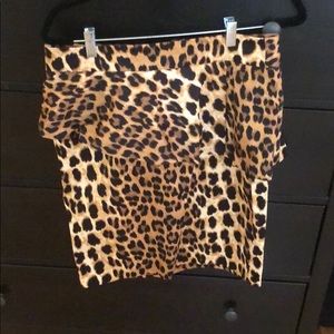 Leopard peplum skirt